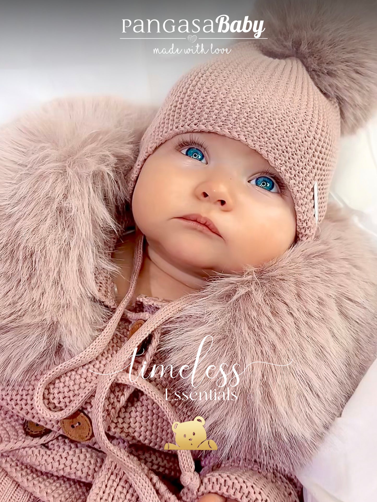 Trenka Luxury Pelo Rosa Vintage Pangasa Baby 🌷 Abrigo dulce y elegante para tu peque