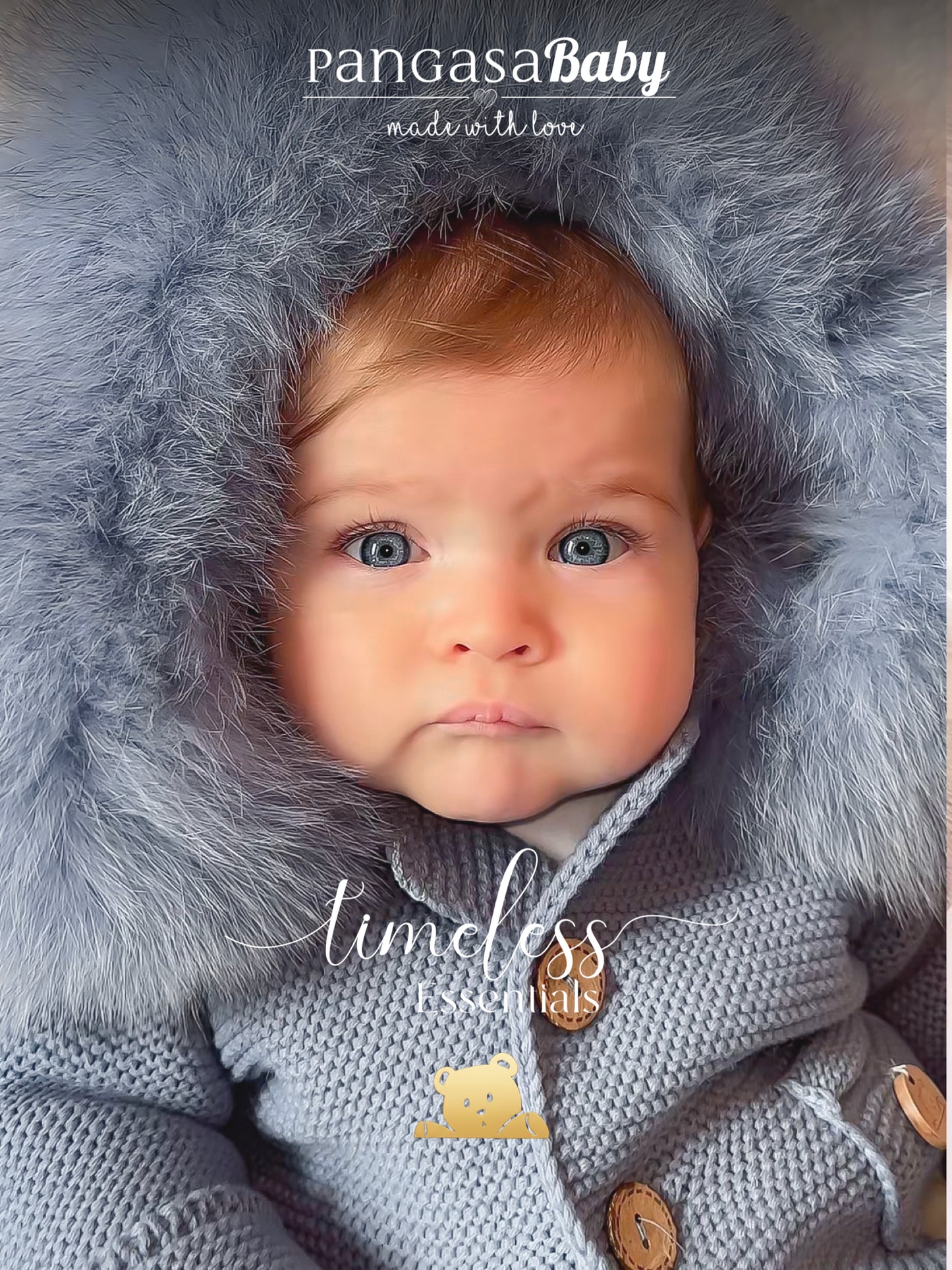 Trenka Luxury Azul Bruma Pangasa Baby 🐚 Abrigo con encanto para tu bebé