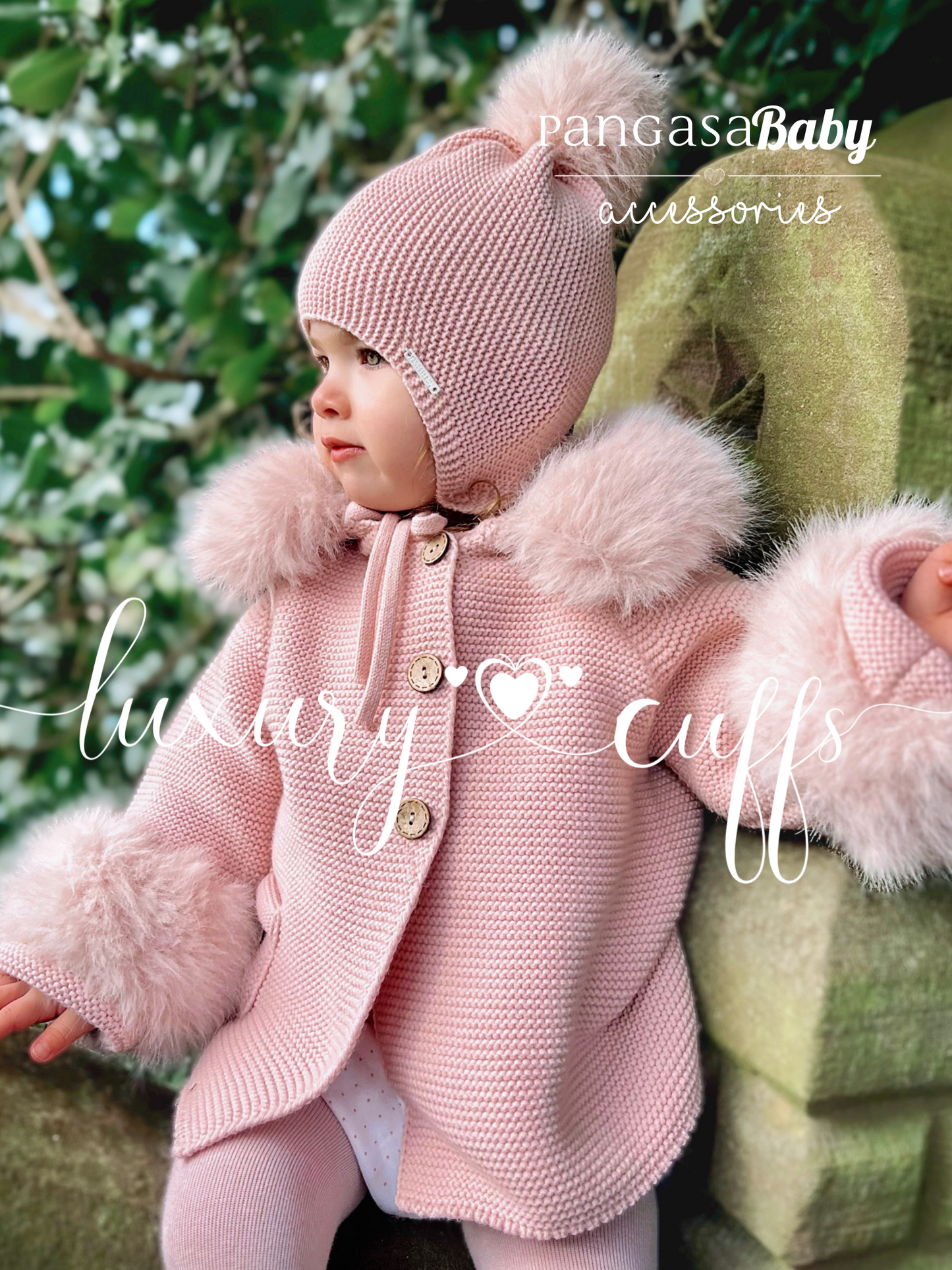 Gorro Orejero Aviador Rosa Empolvado Pangasa Baby 🎀 3-36M | Con pompón desmontable