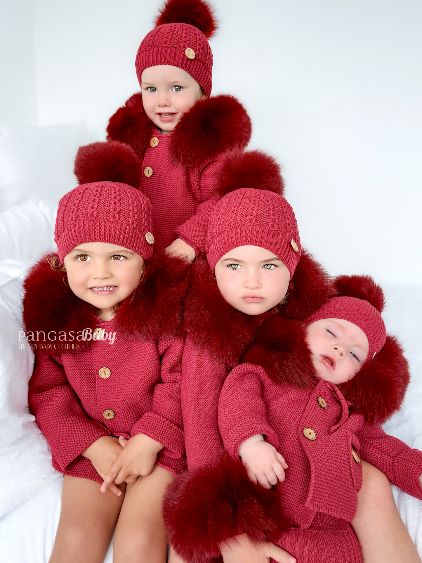 Trenka Luxury Pelo Granate Pangasa Baby 🍷 Abrigo cálido y con estilo para tu peque