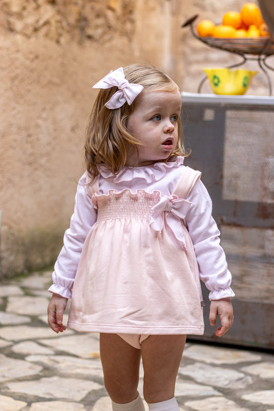 Jesusito 3 Piezas Lebeche Rosa Calamaro | Bebé Niña 1-36 Meses 100% Algodón
