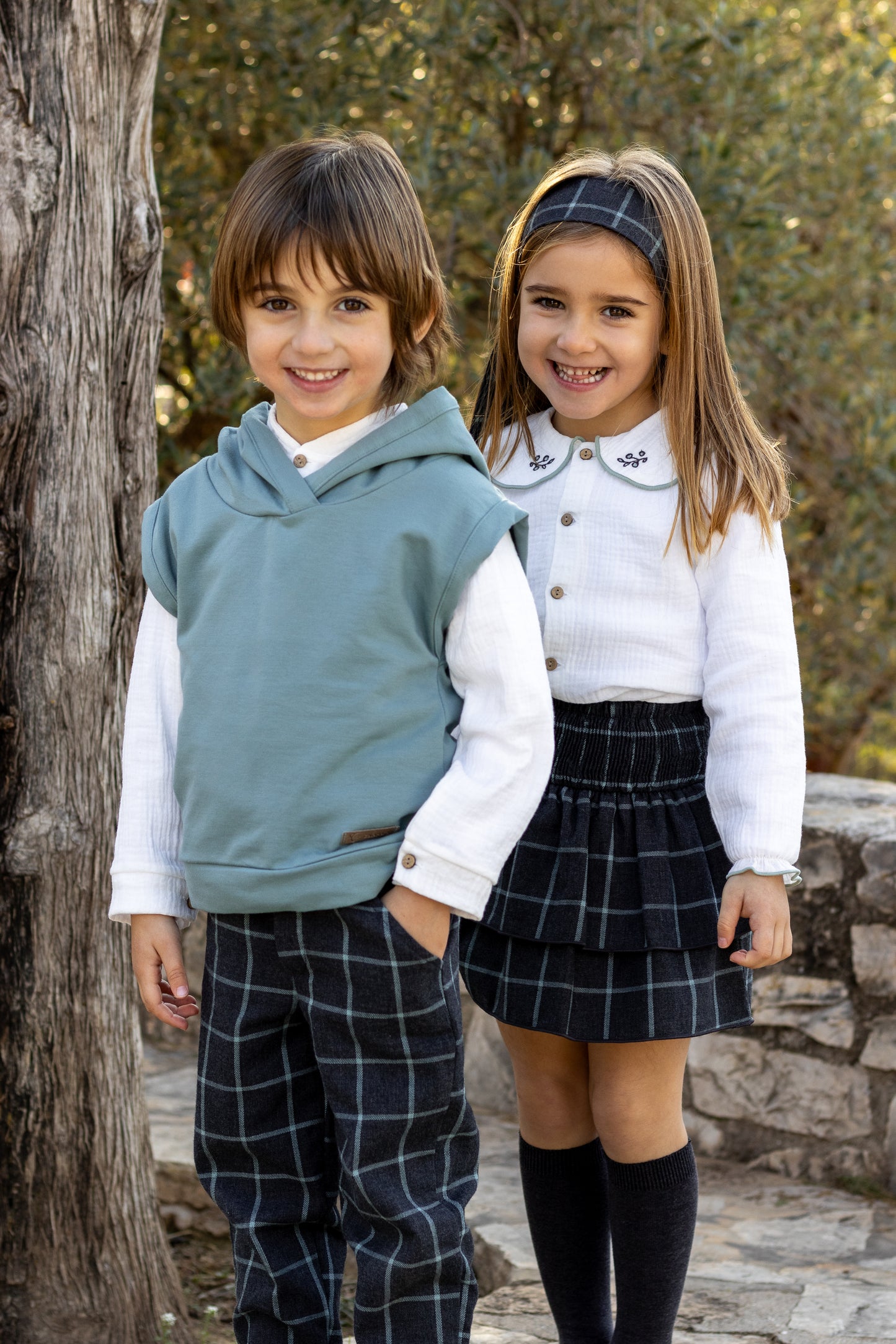 Conjunto 3 Piezas Zonda Calamaro niño | Camisa, chaleco con capucha y pantalón | 100% algodón