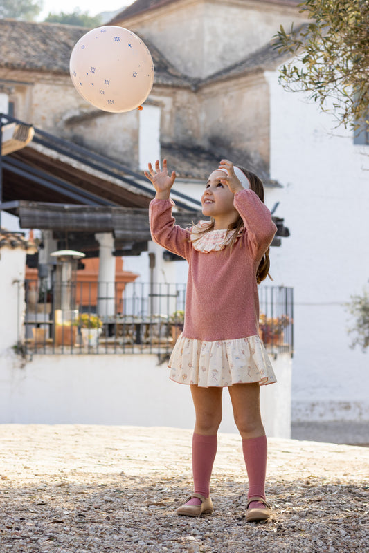 Vestido Anemoi Calamaro | Niña 6 Meses a 6 Años con Volante y Estampado Coordinado