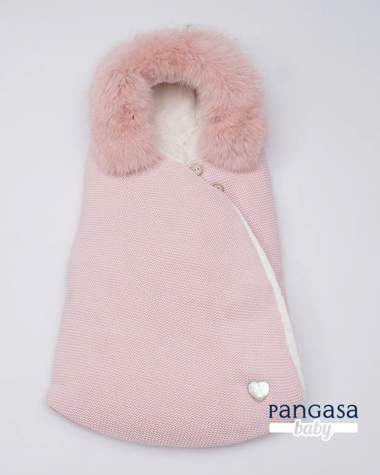 Saco Bebé Forro Polar rosa empolvado Pelo pangasa baby