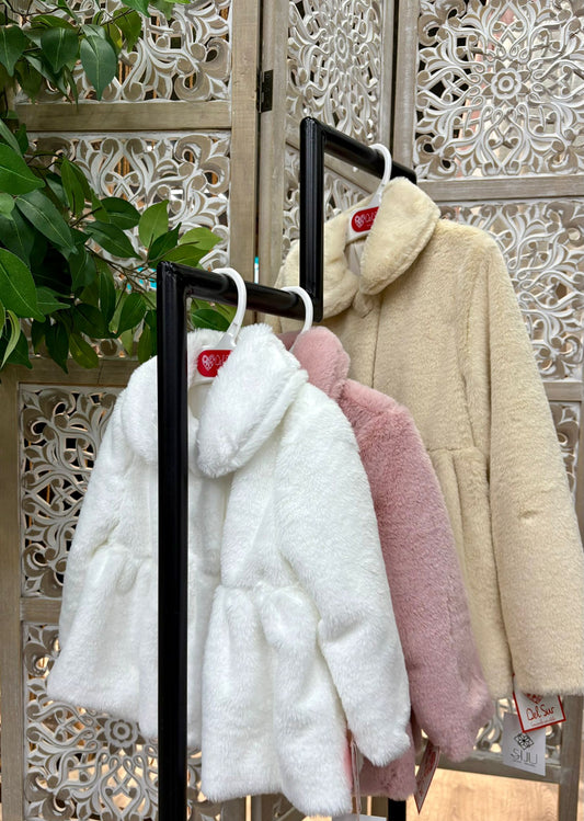 Abrigo Pelo Niña con Cintura | Tallas de 3 a 10 Años