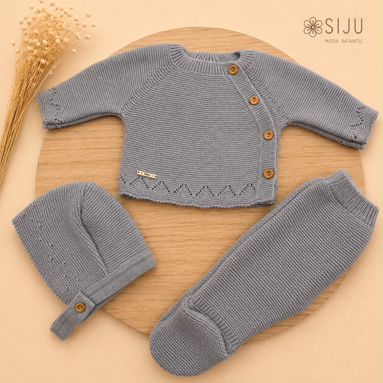 Conjunto de Primera Puesta Azulón para Bebé con Capota y Polaina | Siju Moda Infantil