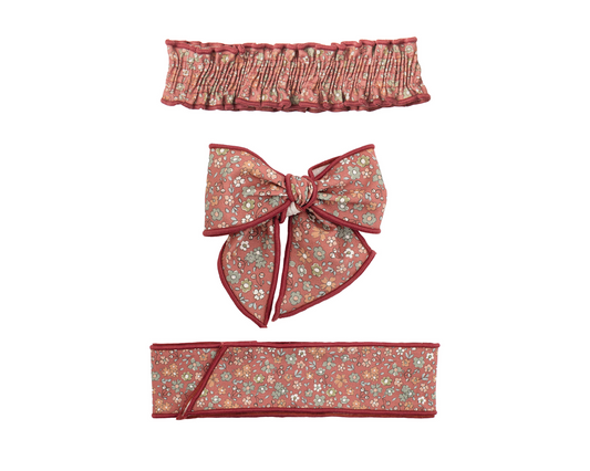 Complementos colección Siroco floral Calamaro | Lazo, cinta y turbante