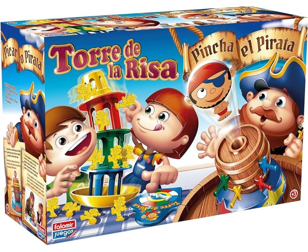 torre de la risa y pinche el pirata Falomir Pincha Pirata + Torre Risa. Juego de Mesa.