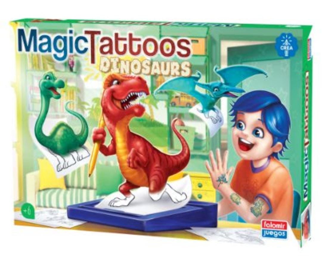 Falomir Mágicos Juego de Tatuajes Temporales de Dinosaurios (Edad 6), Multicolor (31053)