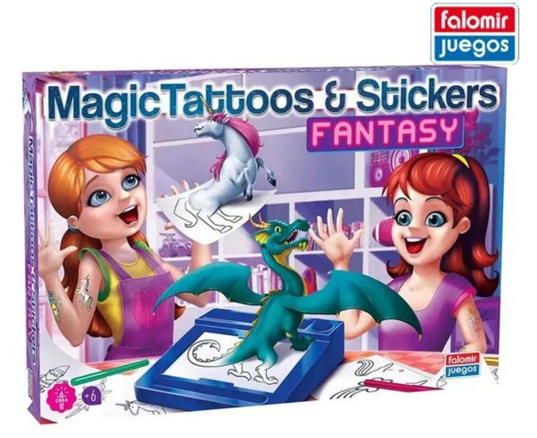 juego de mesa Mis tatuajes y pegatinas Fantasía MAGIC TATTOOS Y STICKERS FANTASY falomir