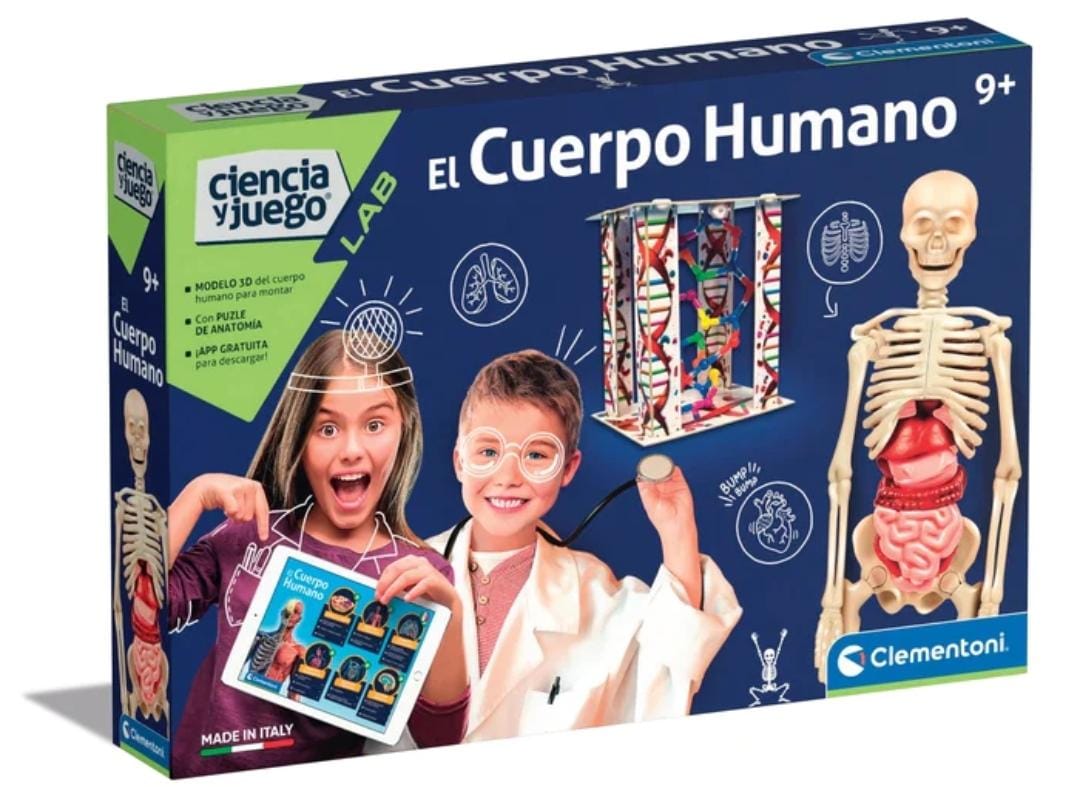 Clementoni - El cuerpo humano - juego científico aprender anatomía, a partir de 9 años, juguete en español (55089)