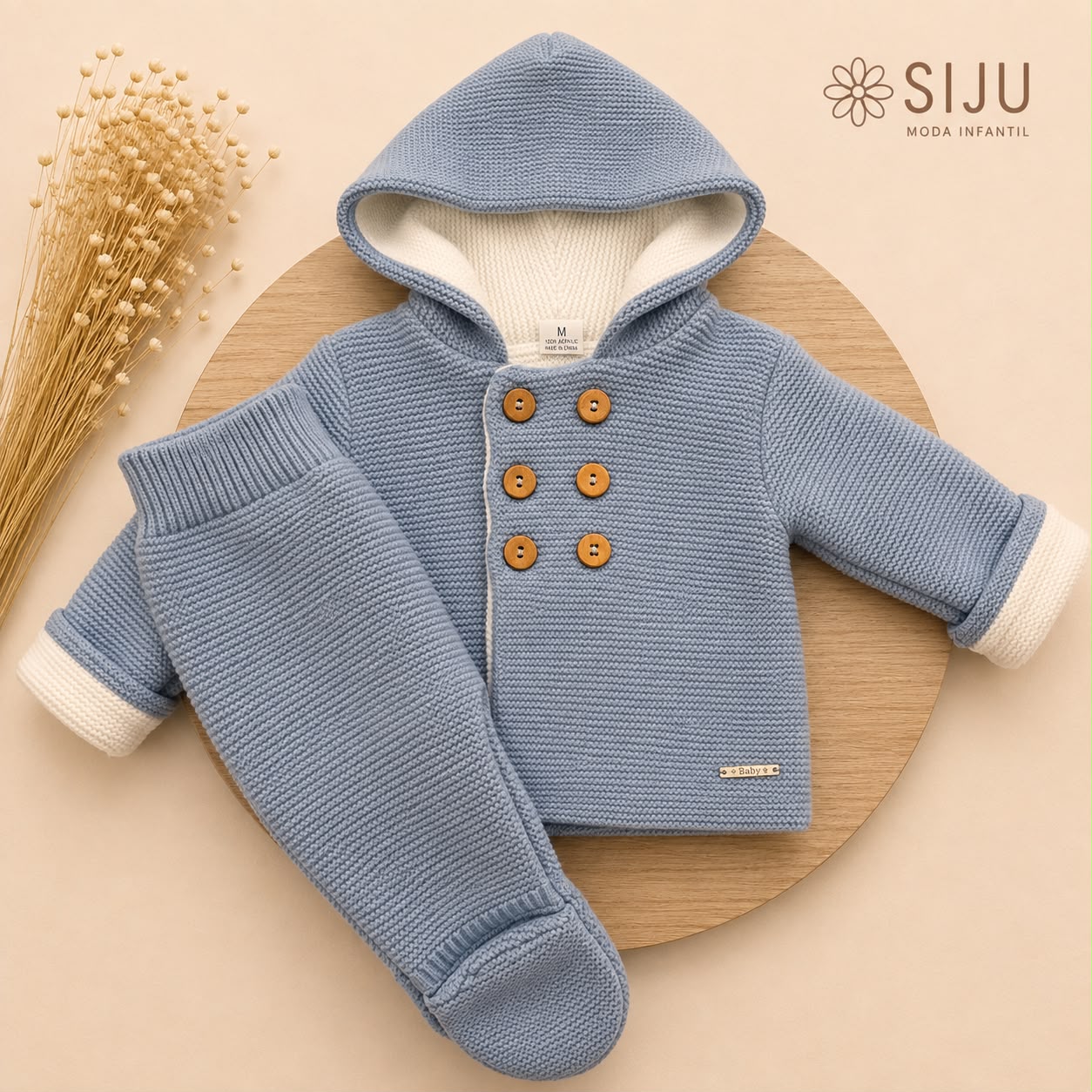 San Francisco de Punto Básico con Capucha Azulón | Tallas 1 a 12 Meses | Siju Moda Infantil