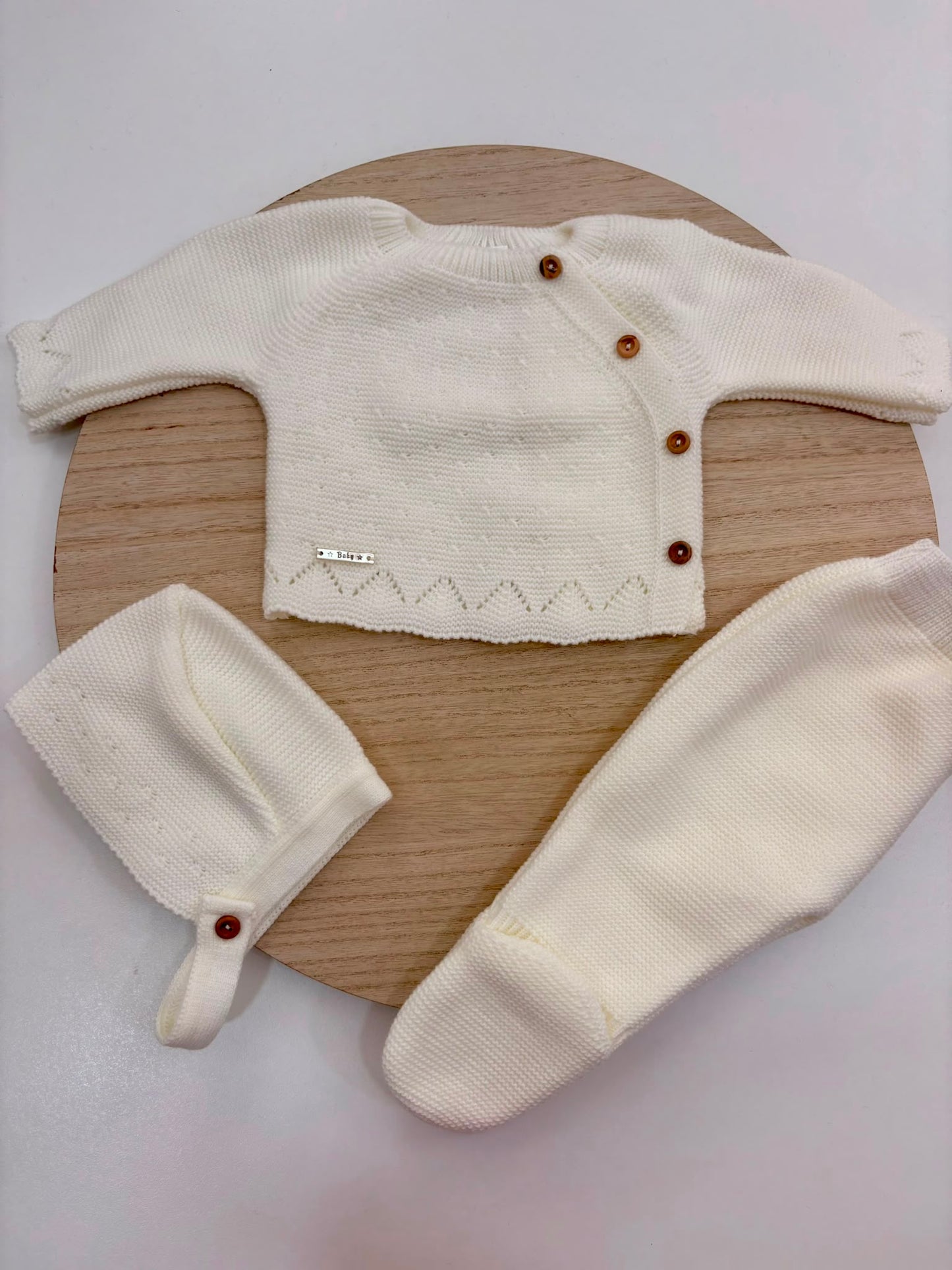 Conjunto de Primera Puesta Marfil para Bebé con Capota y Polaina | Siju Moda Infantil