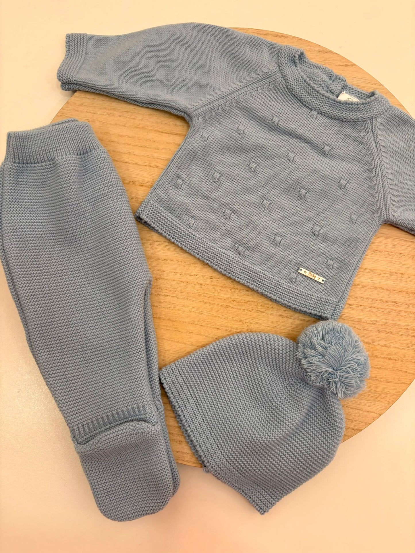 Conjunto de Primera Puesta Azulón para Bebé con Gorro y Polaina | Siju Moda Infantil