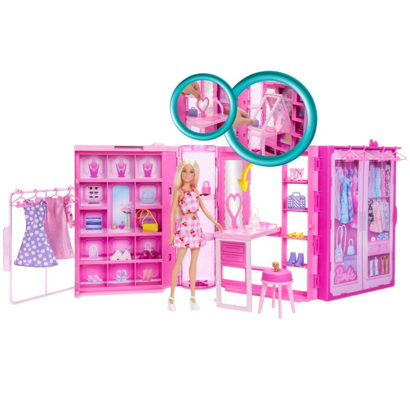 Barbie Dream Closet Muñeca, Conjunto y Accesorios