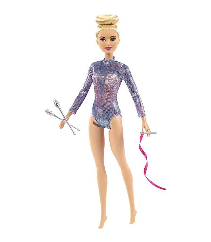 Barbie Quiero ser Gimnasta rítmica muñeca Rubia y Accesorios para niñas + 3 años