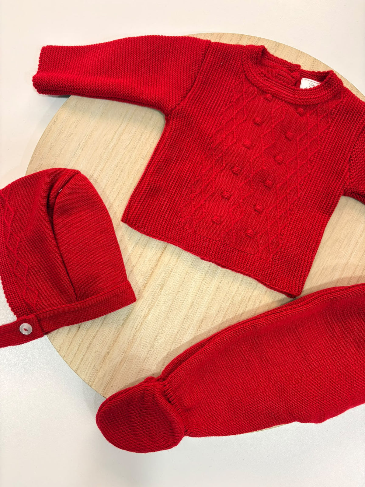 Conjunto de Primera Puesta Rojo para Bebé | 00 a 6 Meses