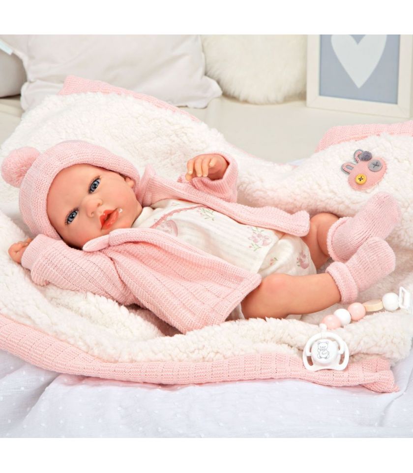 Bebé Reborn Arias 40 cm Marta Rosa con Manta 98165