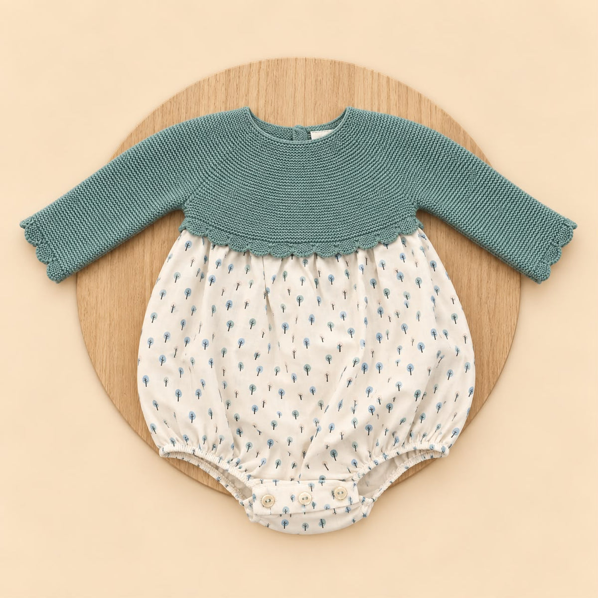 Bombacho de Bebé Verde Mint con Jersey de Punto | 1 a 24 Meses