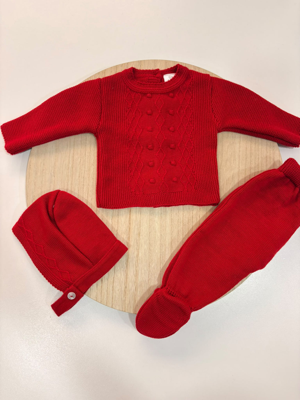 Conjunto de Primera Puesta Rojo para Bebé | 00 a 6 Meses