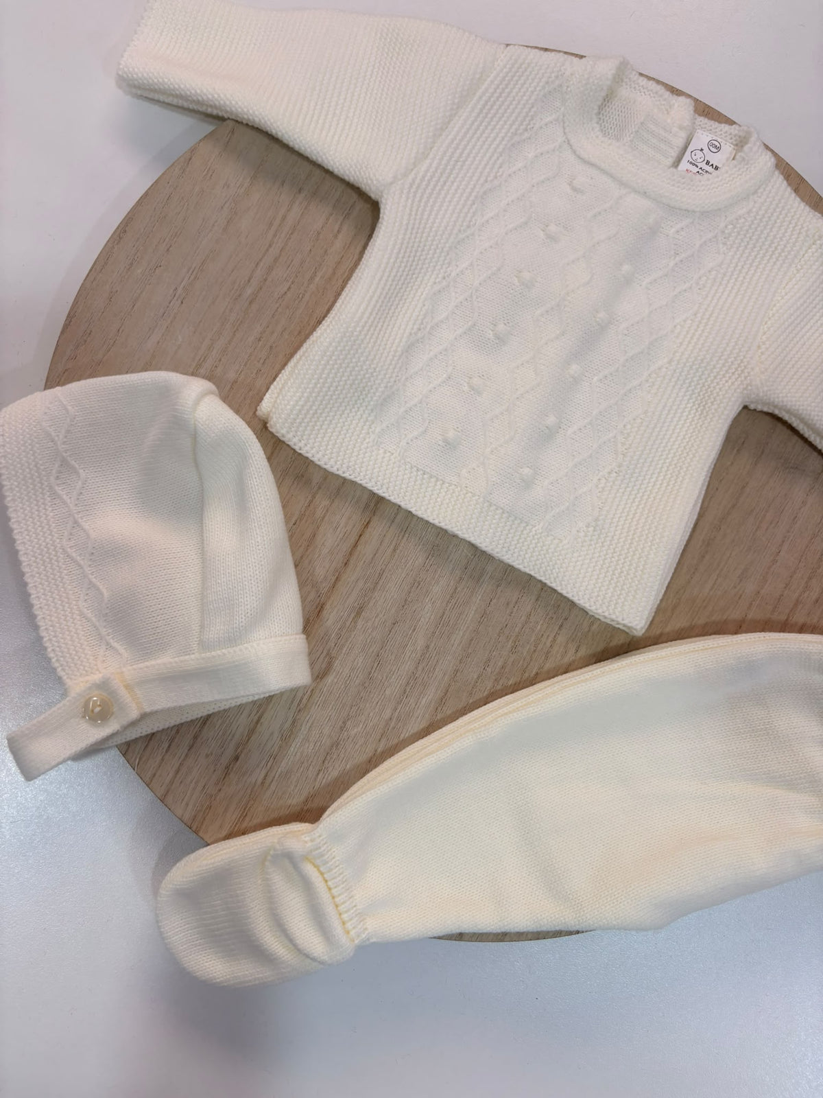 Conjunto de Primera Puesta Marfil para Bebé | 00 a 6 Meses