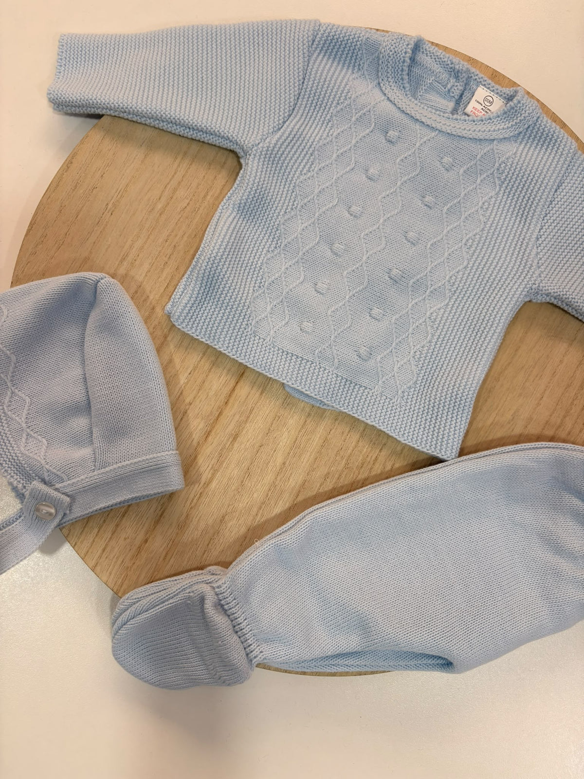 Conjunto de Primera Puesta Celeste para Bebé | 00 a 6 Meses
