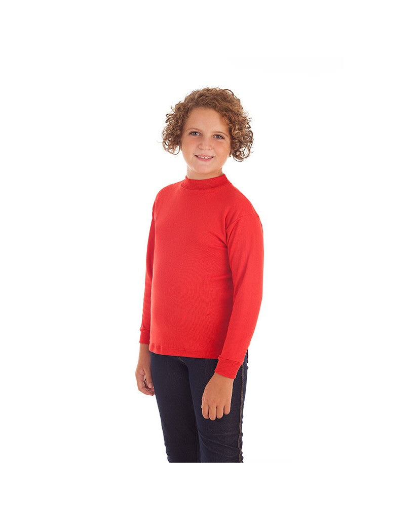 Camiseta cuello semicisne niña y niño Rojo Marcha