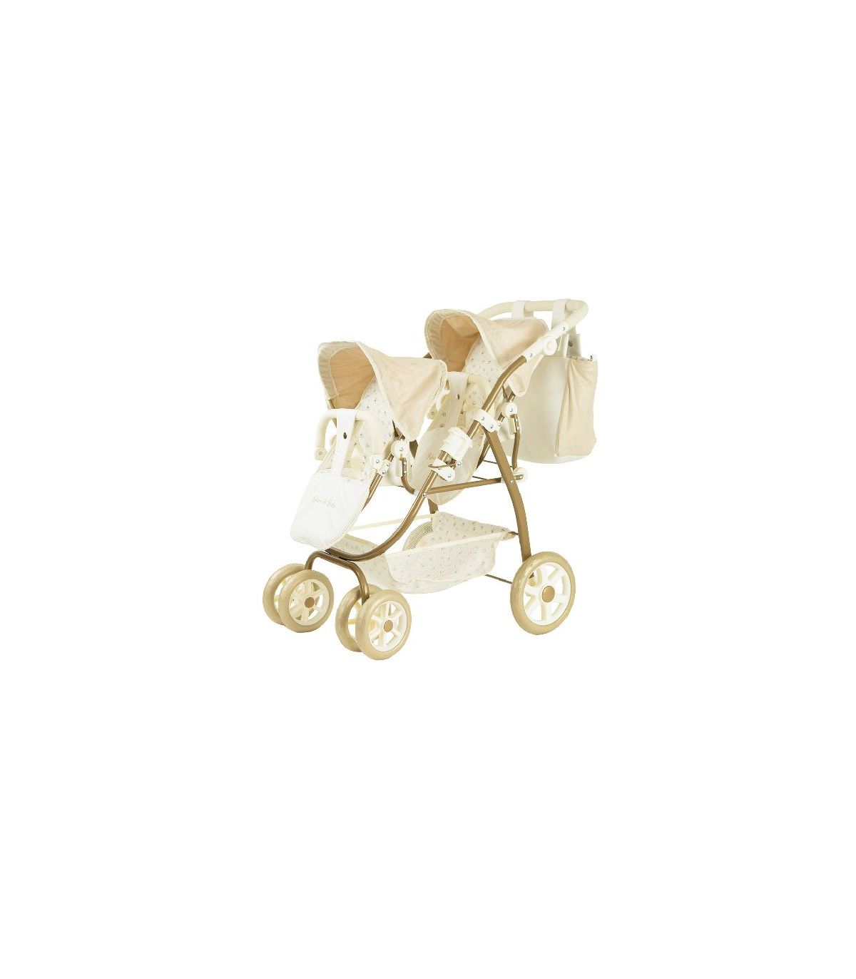 Coche Gemelar Reborn De Paris para Muñecas 45x70x73 cm | Muñecas Arias
