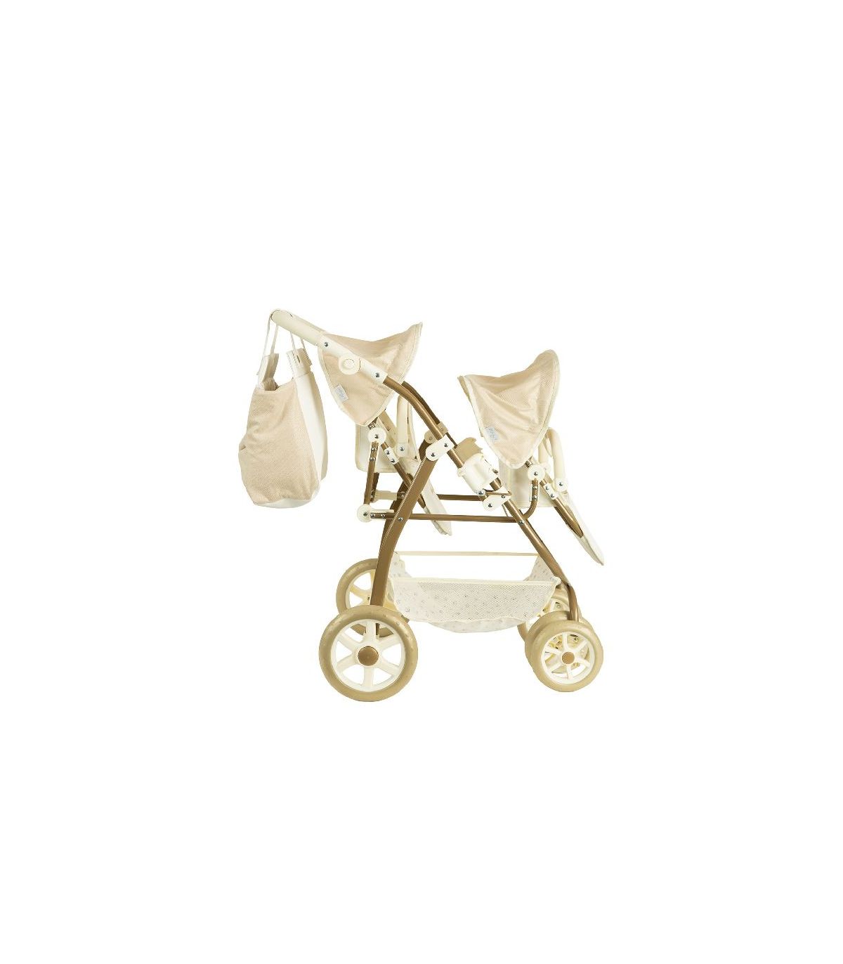 Coche Gemelar Reborn De Paris para Muñecas 45x70x73 cm | Muñecas Arias