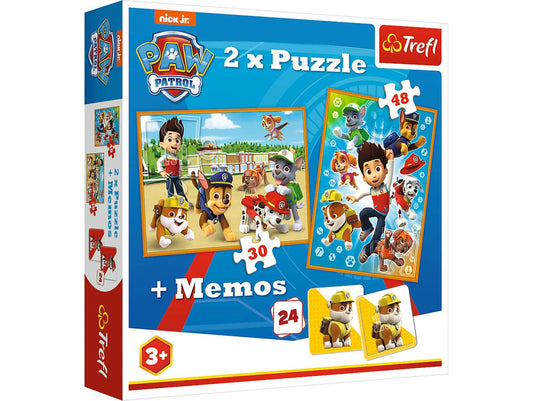 Puzzle patrulla canina +3 años 2xpuzzles + juego memoria