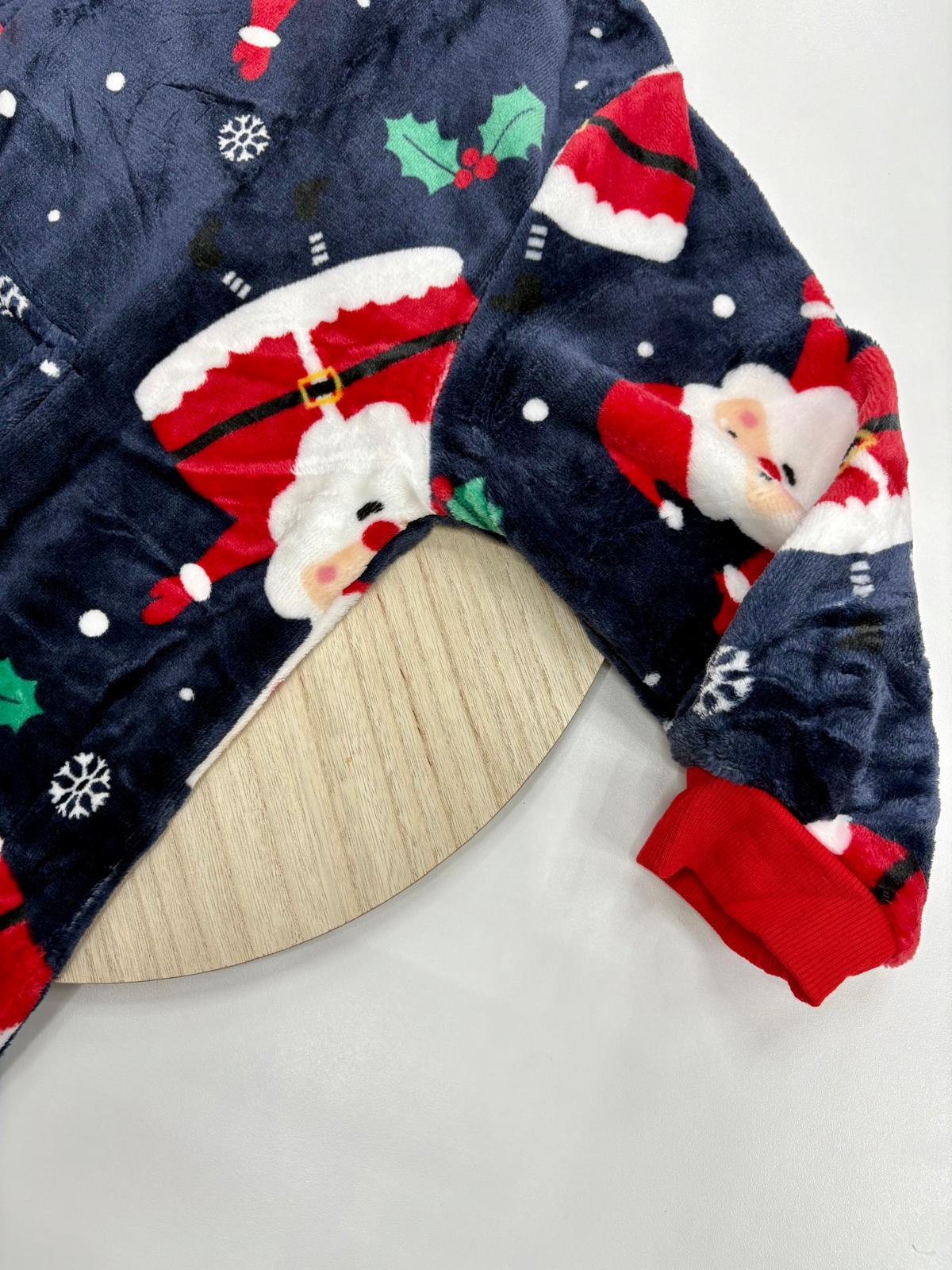 Bata Manta Navidad Familiar Tipo Sudadera | Papá Noel con Gorro y Pompón 🎄 Para toda la Familia