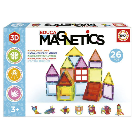 Educa Magnetics Juego Educativo de Construcción 3D 26 Piezas