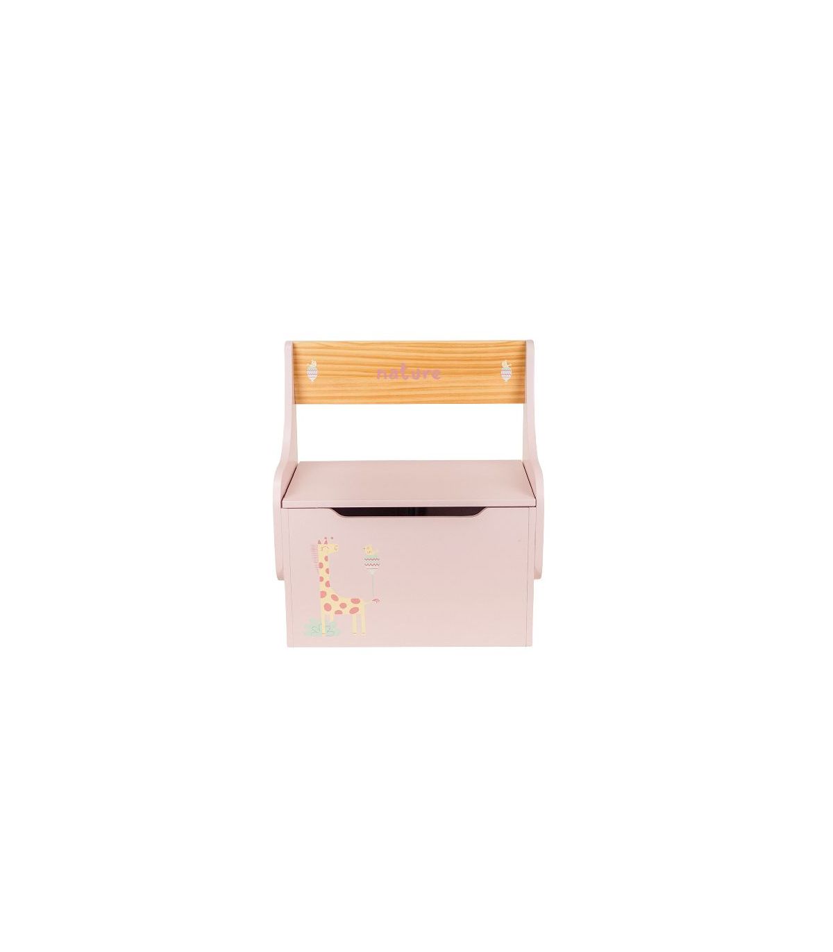 Escritorio con Pizarra y Banco-Baúl Nature de Madera para Muñecas Arias