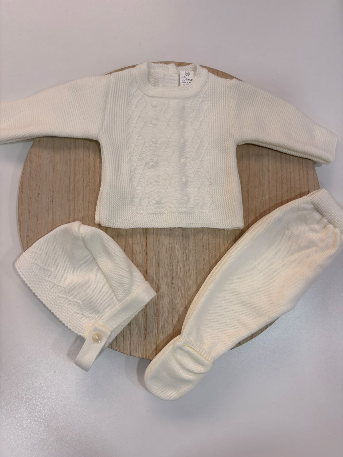 Conjunto de Primera Puesta Marfil para Bebé | 00 a 6 Meses