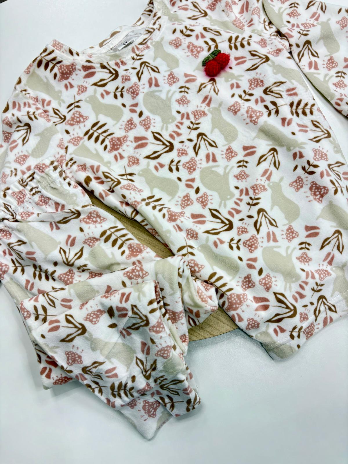 Pijama Navidad Mamá e Hija – Tonos Crudo y Rosa | Tallas 4-14 Años y S-XL