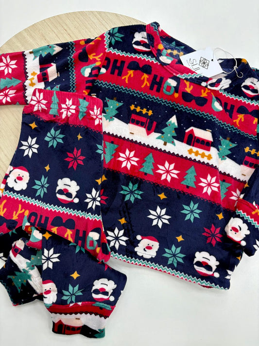 Pijama Navidad Familiar Terciopelo – Infantil y Adulto | Tallas 1-2 a 2XL
