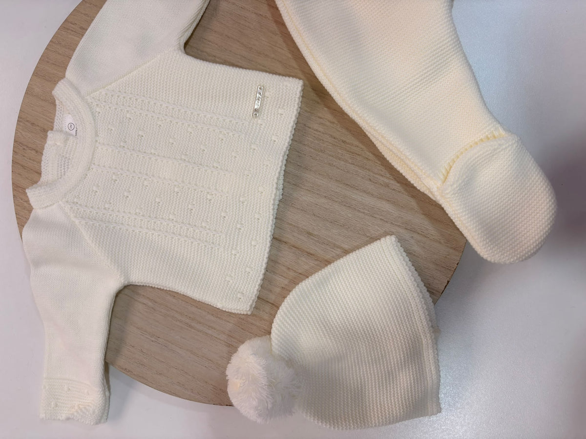 Conjunto de Primera Puesta Marfil para Bebé | 00 a 6 Meses