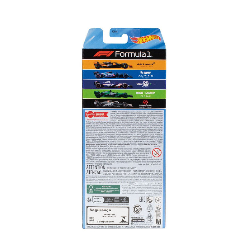 Hot Wheels Pack 5 Vehículos de Fórmula 1