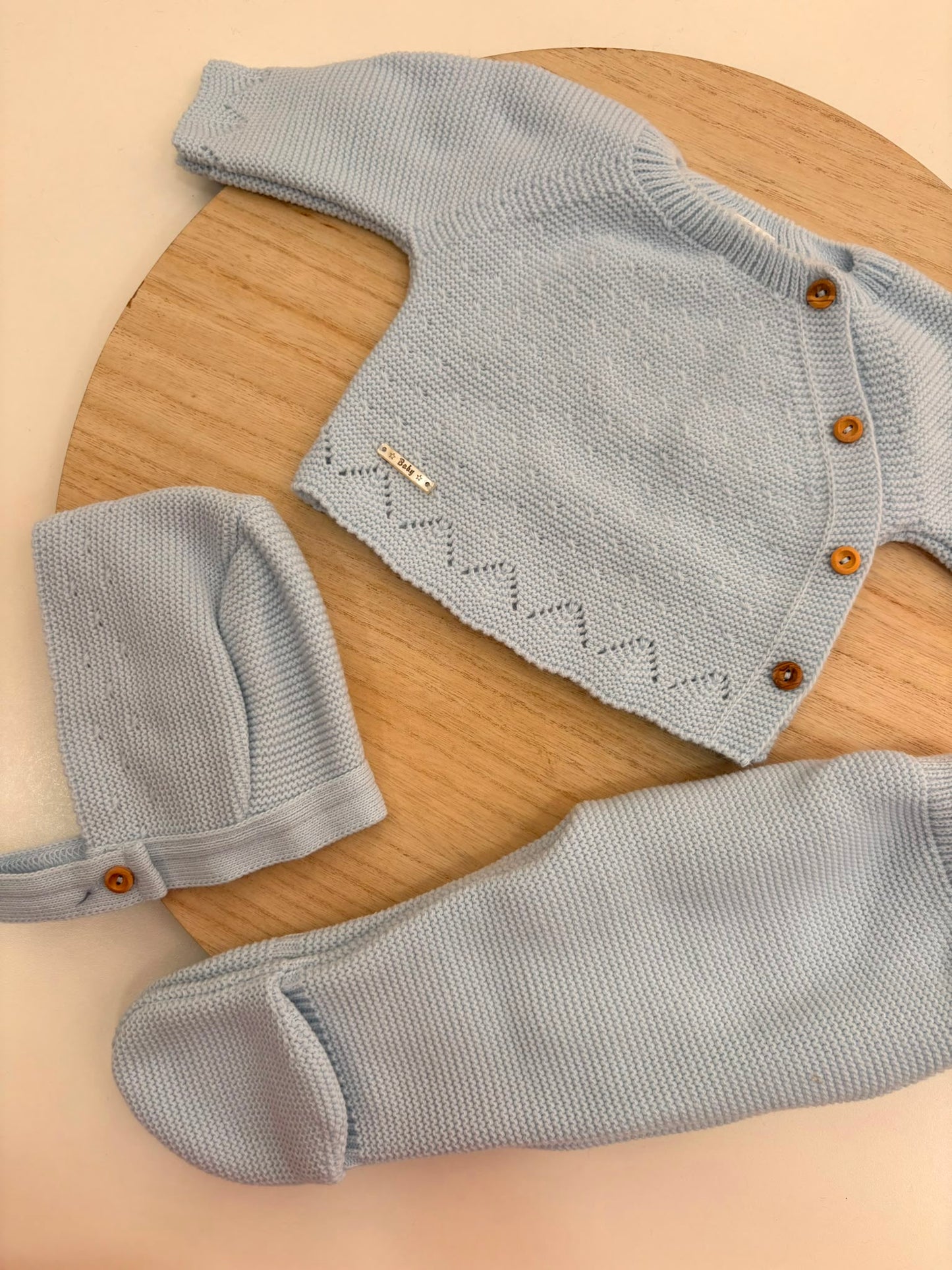 Conjunto de Primera Puesta Celeste para Bebé con Capota y Polaina | Siju Moda Infantil