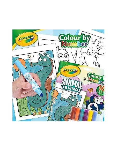 Libro de actividades y colorear por números animales CRAYOLA