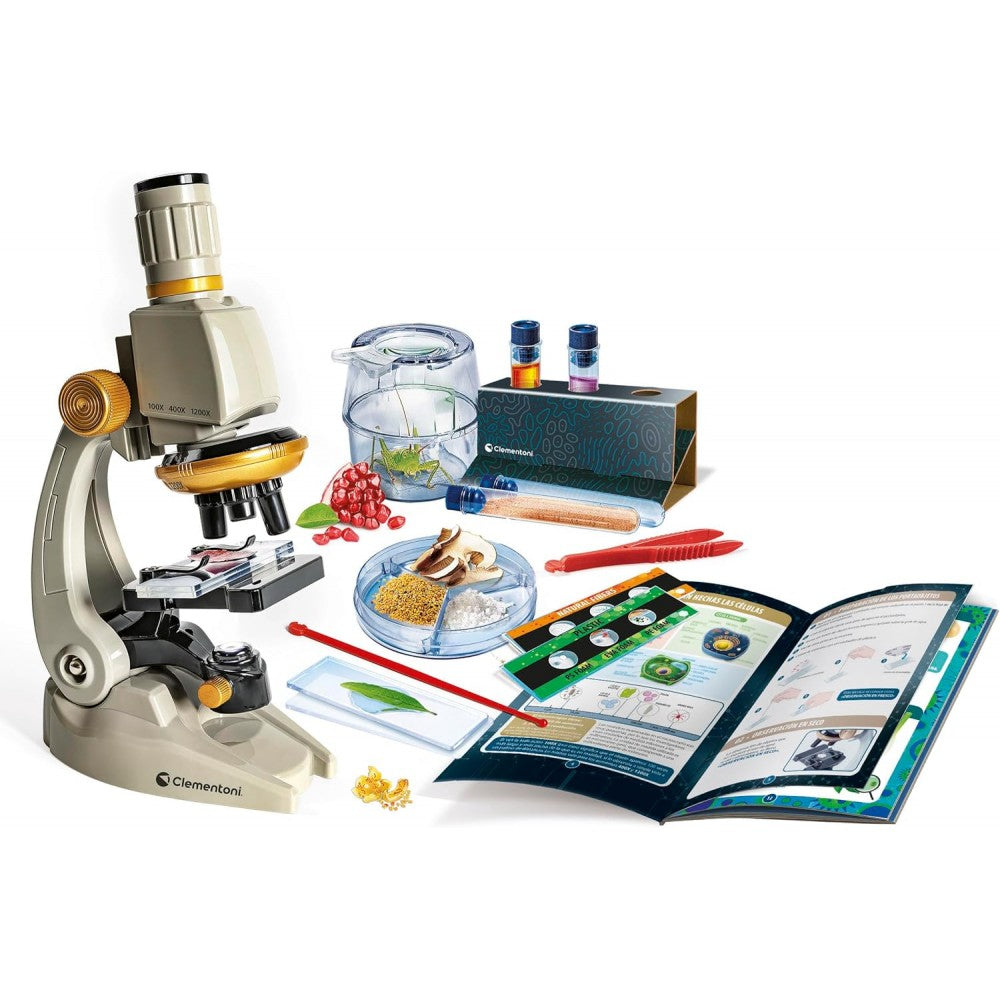 Clementoni - Juego educativo deluxe con microscopio multicolor