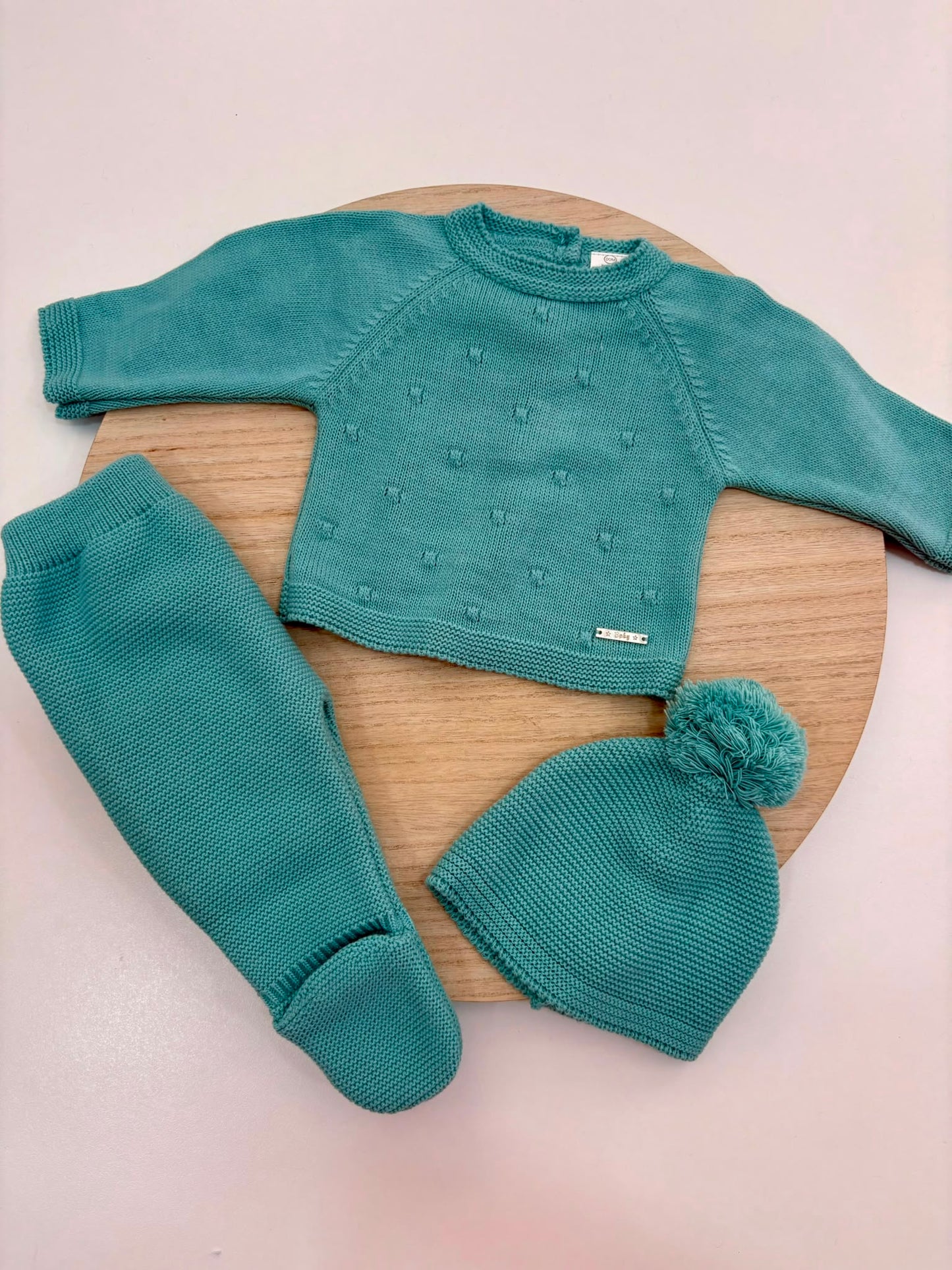 Conjunto de Primera Puesta Verde Mint para Bebé con Gorro y Polaina | Siju Moda Infantil