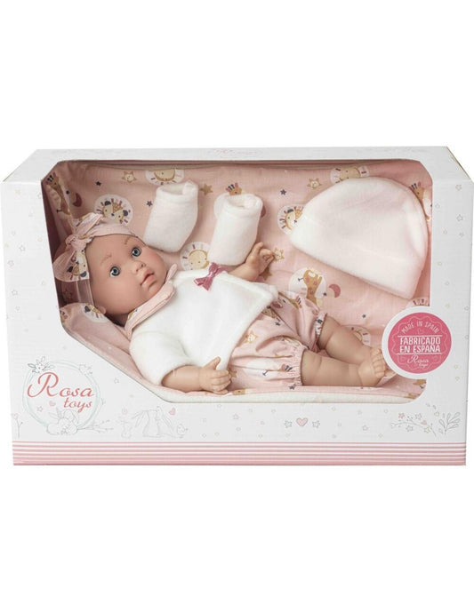 Muñeca bebe Lara llorón mantita Rosa Toys