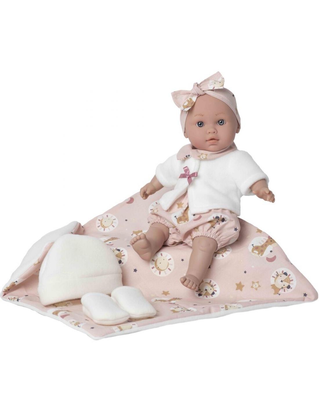 Muñeca bebe Lara llorón mantita Rosa Toys