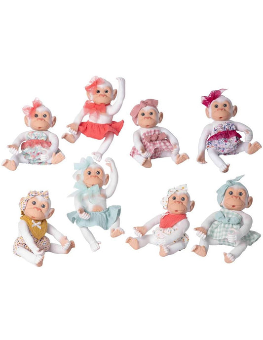 Muñeca - Bebé: Mono Blanco (25 cm.) (Precio Unidad) ROSA TOYS