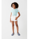 Pantalón Corto Niña Blanco con Cintura Fruncida 2 a 16 Años – Colección Verano