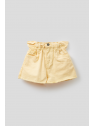 Pantalón Corto Niña Color Maíz con Cintura Fruncida 2 a 16 Años – Colección Verano