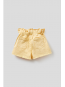 Pantalón Corto Niña Color Maíz con Cintura Fruncida 2 a 16 Años – Colección Verano
