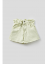 Pantalón Corto Niña Verde Claro con Cintura Fruncida 2 a 16 Años – Colección Verano