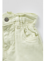 Pantalón Corto Niña Verde Claro con Cintura Fruncida 2 a 16 Años – Colección Verano